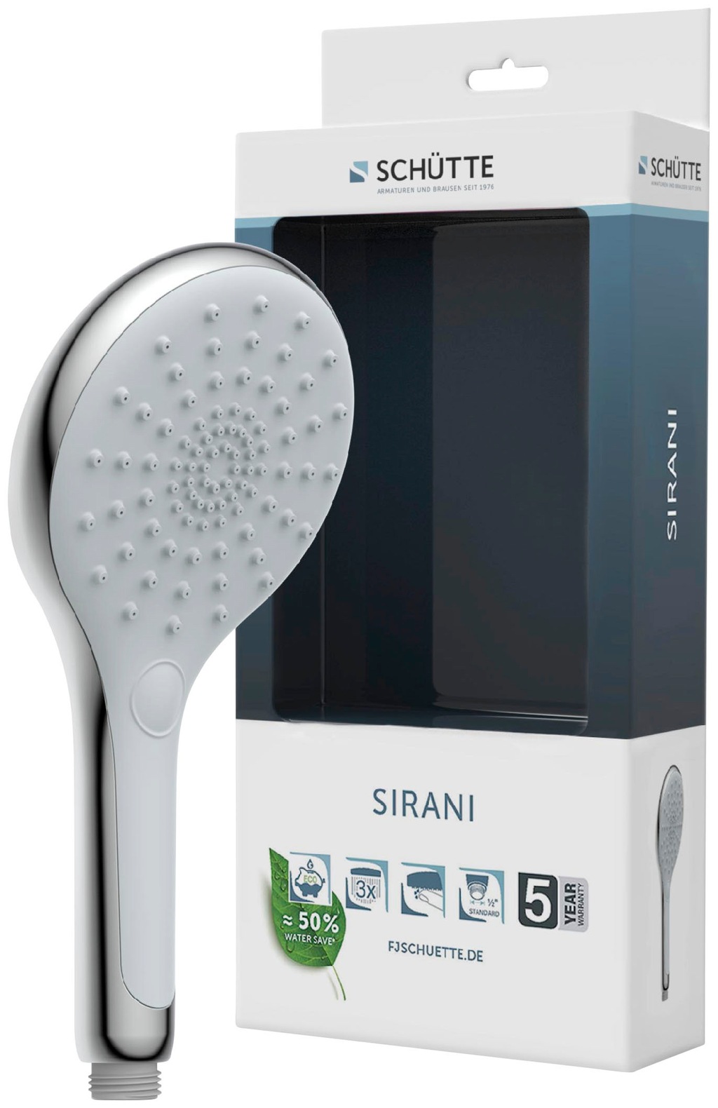 Bild von Schütte Handbrause "SIRANI", (1 tlg.), 3-fach verstellbar / Antikalk / wassersparend