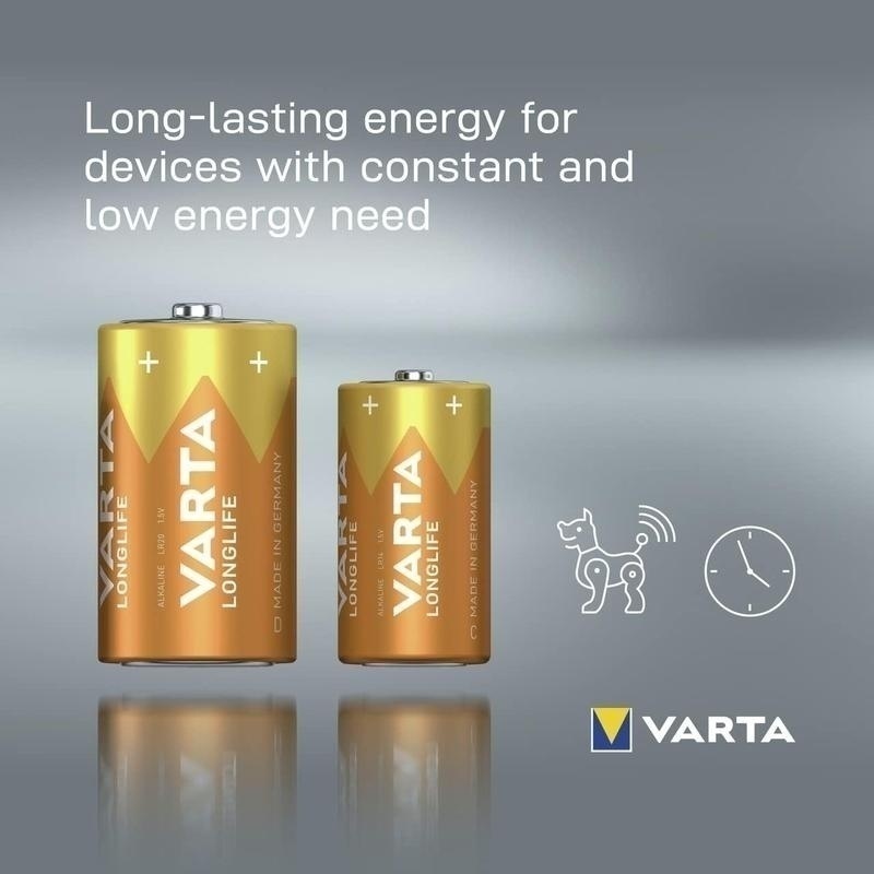 Bild von Varta Longlife C LR14 Baby 1,5 V Alkaline Batterie 2er Blister MN1400 4114