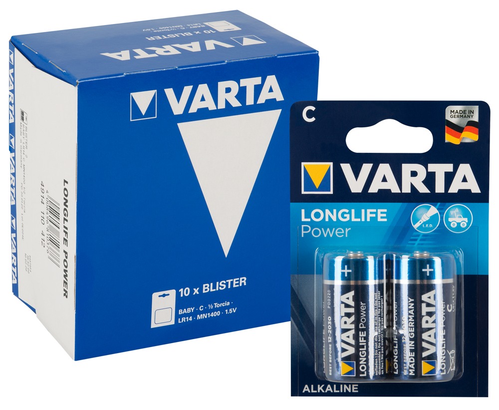 Bild von Varta Longlife Power (2 Stk., C, 7800 mAh), Batterien + Akkus