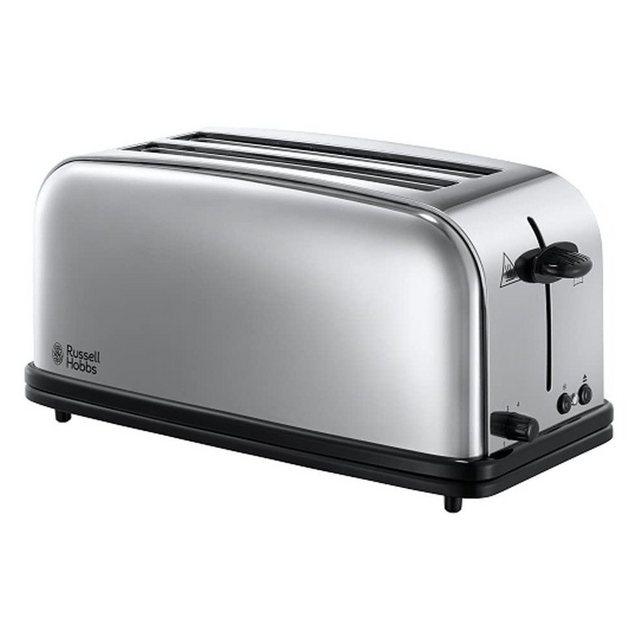 Bild von Russell Hobbs Toaster [2-Schlitz-Langschlitz für 4 Scheiben/2 breite Brotscheiben] Victory Edelstahl (extra breite Toastschlitze, Brötchenaufsatz, 6 Bräunungsstufen + Auftau-&Aufwärmfunktion) 23520-56