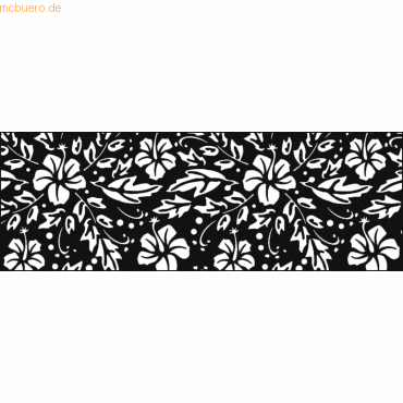 Bild von Ursus - Ludwig Bähr Bastelkartonpapier Transparentpapier 115g/qm A4 VE=25 Blatt Black & White Hibiscus