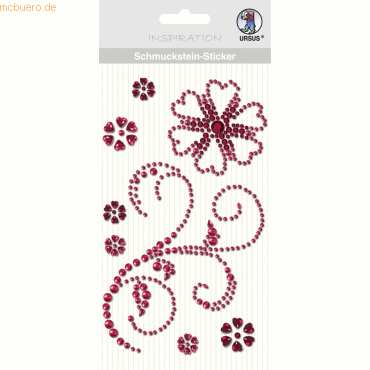Bild von 5 x Ludwig Bähr Schmucksteinsticker Ornamente VE=8 Stück rot