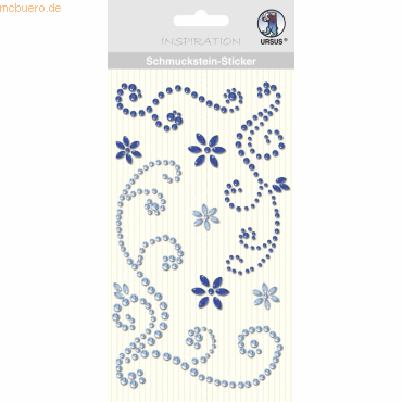 Bild von 5 x Ludwig Bähr Schmucksteinsticker Ornamente VE=8 Stück blau