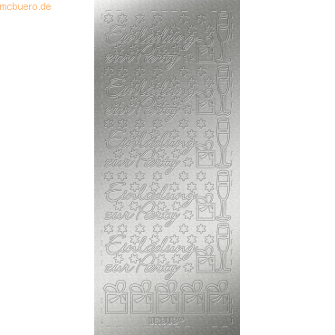 Bild von Ursus, Sticker, Kreativsticker 10x23cm Motiv 116 VE=5 Stück silber