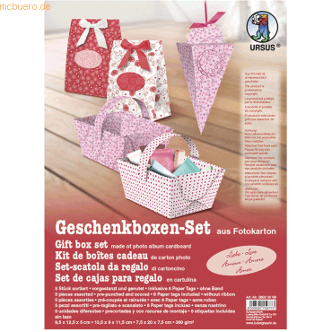 Bild von Ursus - Ludwig Bähr Motivpapier Geschenkbox-Set Liebe Boxen sortiert VE=5 Stück