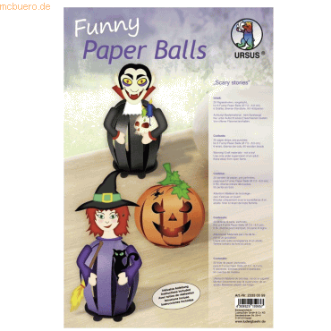 Bild von Ursus 23330099 - Funny Paper Balls Scary stories, 30 Papierstreifen, vorgelocht