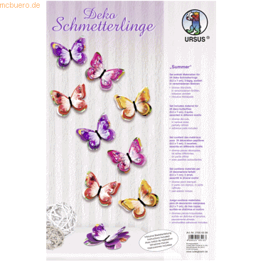Bild von Ludwig Bähr Deko Schmetterlinge 'Summer' Set für 24 Deko Schmetterling
