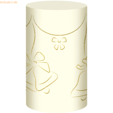 Bild von 5 x Ludwig Bähr Silhouetten-Tischlicht Filigrano 8x14cm Glocken creme