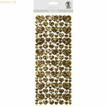 Bild von 5 x Ludwig Bähr Flitter Sticker gold Herz