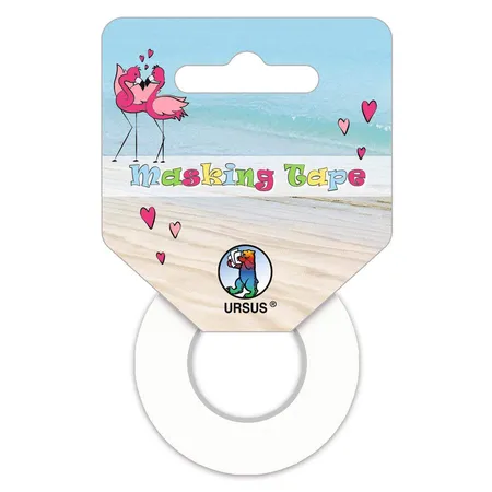 Bild von Ursus 58650099 - Masking Tape 2er Set, Flamingo, Klebeband aus Papier, Set ca. 15 mm x 10 m und ca. 30 mm x 10 m, Lösungsmittel und säurefrei, ideal zum Verzieren von Karten und Geschenken