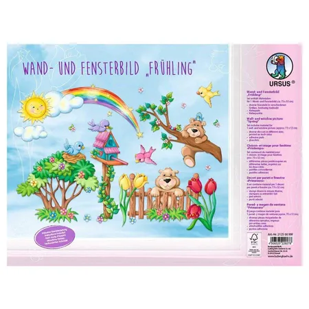 Bild von Ursus 21250099F - Wand und Fensterbild Frühling, 5 Stanzbögen in verschiedenen Motiven, ca. 24,8 x 33 cm, beidseitig Bedruckt, für eine farbenfrohe Raumgestaltung, ideal für das Kinderzimmer