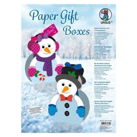 Bild von Ursus 28120099 - Geschenkboxen Set Schneemann, 8 Geschenkboxen in 2 verschiedene Motiven und Größen, vorgestanzt und genutet, inklusive Bastelanleitung, ideal für kleine Überraschungen