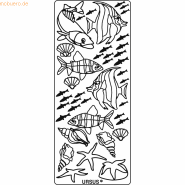 Bild von 5 x Ludwig Bähr Kreativsticker 10x23cm Motiv 17 VE=1 Stück gold