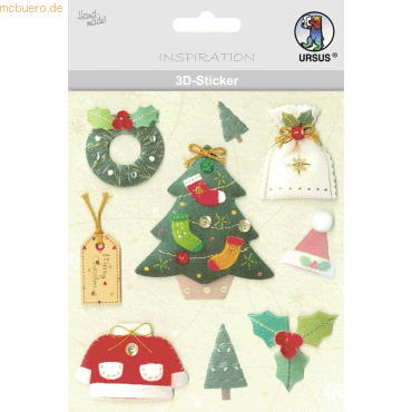 Bild von 5 x Ludwig Bähr 3D-Sticker Motiv 72 - Weihnachten