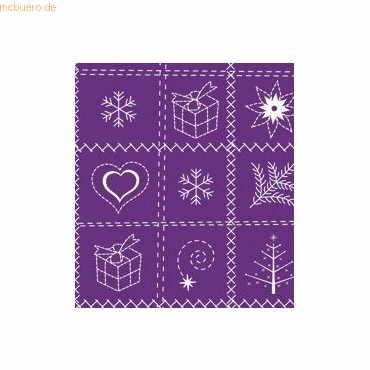 Bild von 10 x Ludwig Bähr Fotokarton Country Christmas 300g/qm 49,5x68cm violet