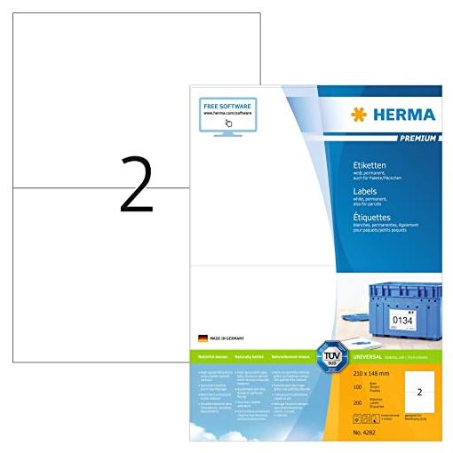 Bild von 4282 Etiketten Premium A4, weiß 210x148 mm Papier matt 200 St.