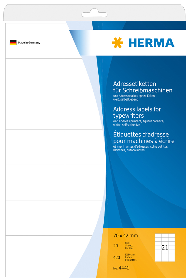Bild von HERMA fanfold perforated continuous address labels - 280 pcs. - 105 x 42 mm