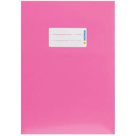 Bild von HERMA 19763 Heftumschlag A5 Karton Pink, Hefthülle mit Beschriftungsfeld aus stabilem & extra starkem Papier, Heftschoner für Schulhefte, farbig