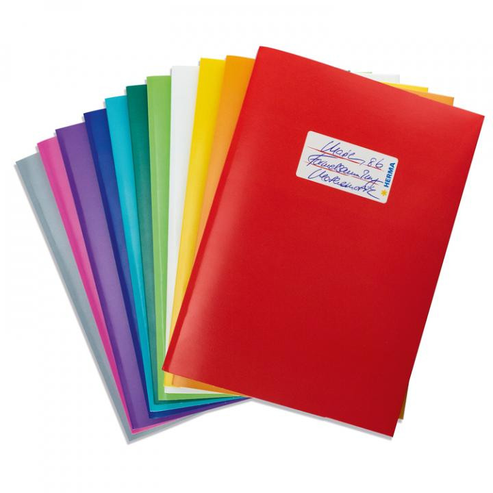 Bild von HERMA 19769 Heftumschlag A5 Karton Türkis, Hefthülle mit Beschriftungsfeld aus stabilem & extra starkem Papier, Heftschoner für Schulhefte, farbig