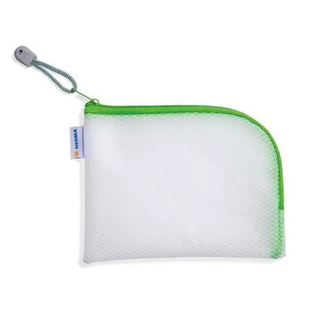 Bild von HERMA Dokumententasche A6 mit Reißverschluss, kleine wasserdichte Reißverschlusstasche, verschließbare Dokumentenmappe aus Kunstoff mit Zipper, halb-transparent, 19 x 14 cm, grün