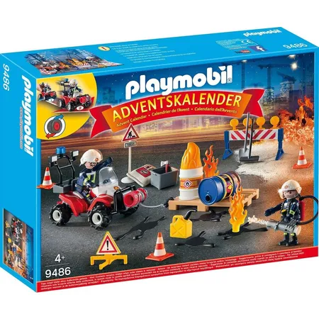 Bild von PLAYMOBIL Adventskalender 2021 - 9486 Feuerwehreinsatz auf der Baustelle, Ab 4 Jahren [Exklusiv bei Amazon]