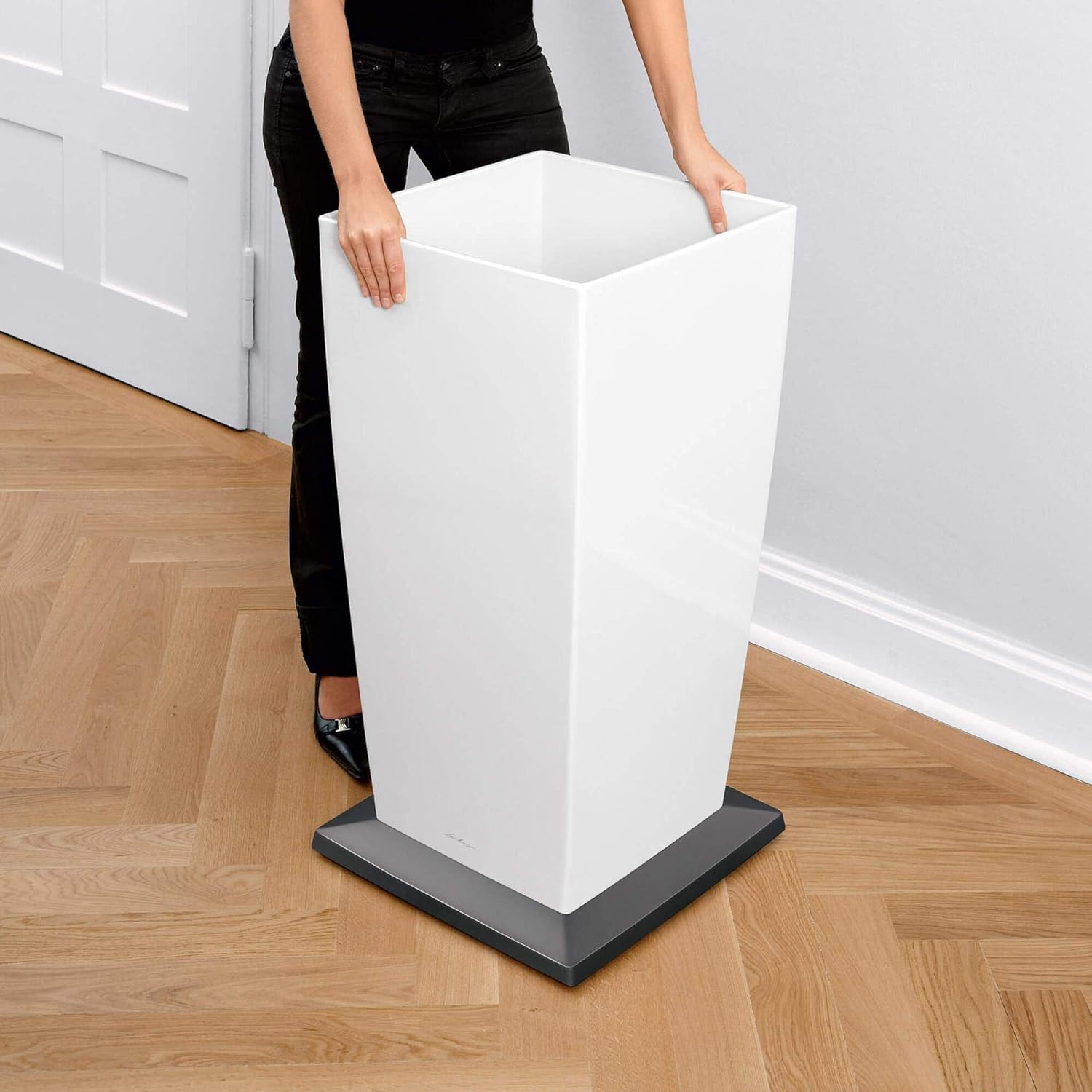 Bild von Lechuza® Pflanzkübel Lechuza Pflanzsäule Cubico 50 weiß hochglanz 18161