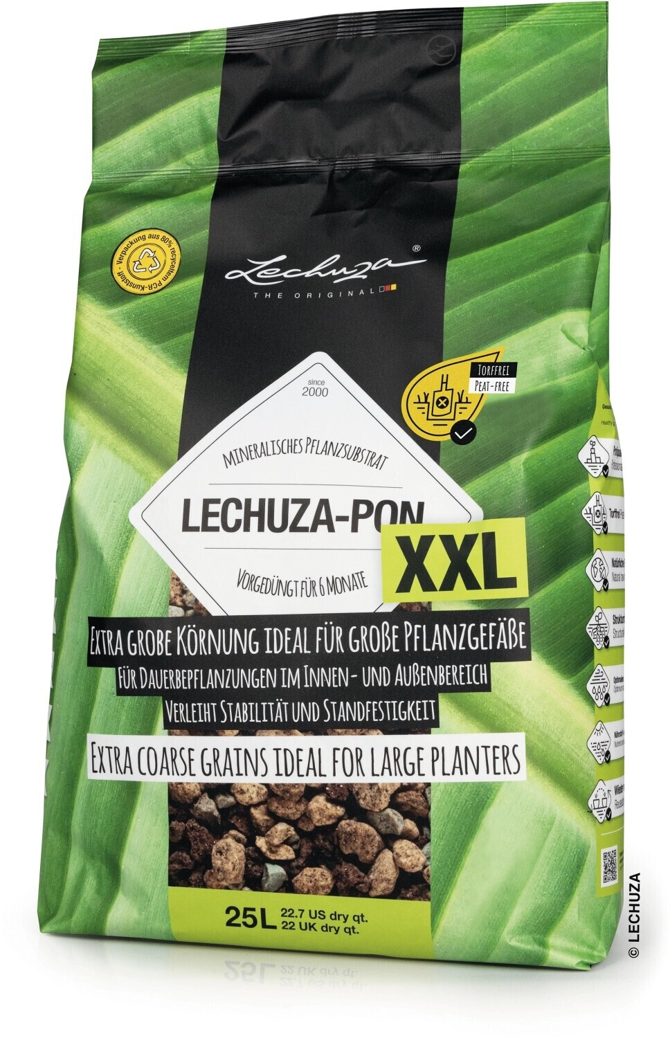 Bild von LECHUZA-Pflanzsubstrat LECHUZA-PON XXL 25 Liter | für Dauerbepflanzungen|torffrei und vorgedüngt |19542