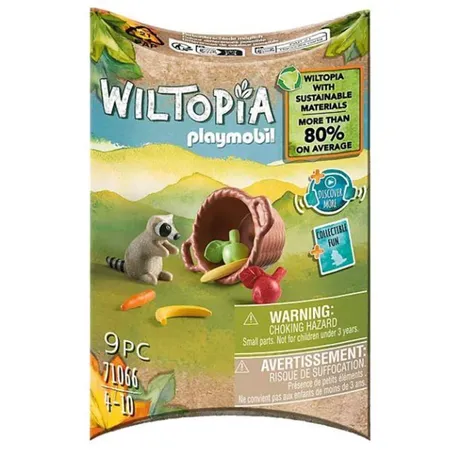 Bild von PLAYMOBIL WILTOPIA 71066 Waschbärbaby aus nachhaltigem Material inklusive vielen Zubehör und Tier-Sammelkarte mit QR-Code und spannenden Audio-Content, ab 4 Jahren