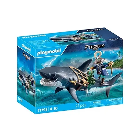 Bild von PLAYMOBIL | Pirates | Gefahr durch Riesenhai | Piratenspielzeug | Spielzeugfiguren | Spielzeug für Kinder ab 4 Jahren | 71793
