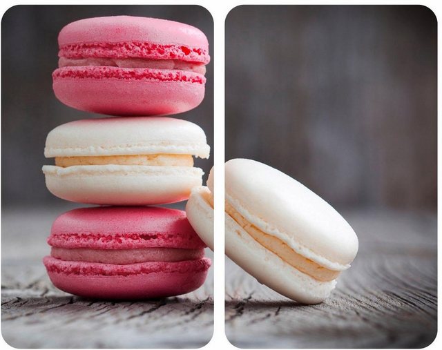 Bild von WENKO Herd-Abdeckplatte Macarons, Glas, (Set, 2 tlg), aus gehärtetem Glas von WENKO