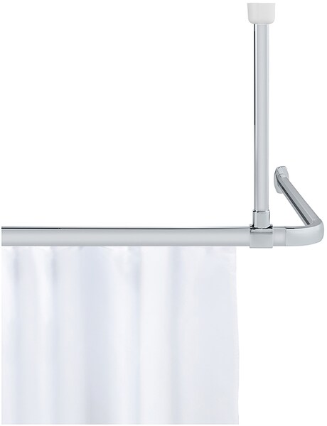 Bild von WENKO Duschstangen-Deckenhalter »Modell Era«, Deckenstütze aus Aluminium für Winkelschiene Era, 57 cm