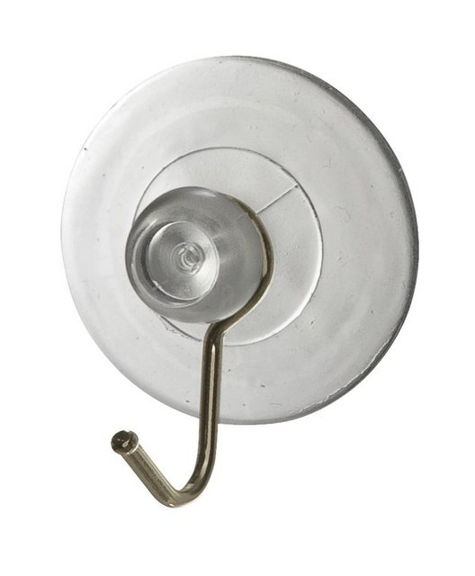 Bild von WENKO Saughaken Nickel Transparent 4er Set - 4er Set, ohne Bohren, Kunststoff, 4.2 x 4.8 x 2 cm, Transparent