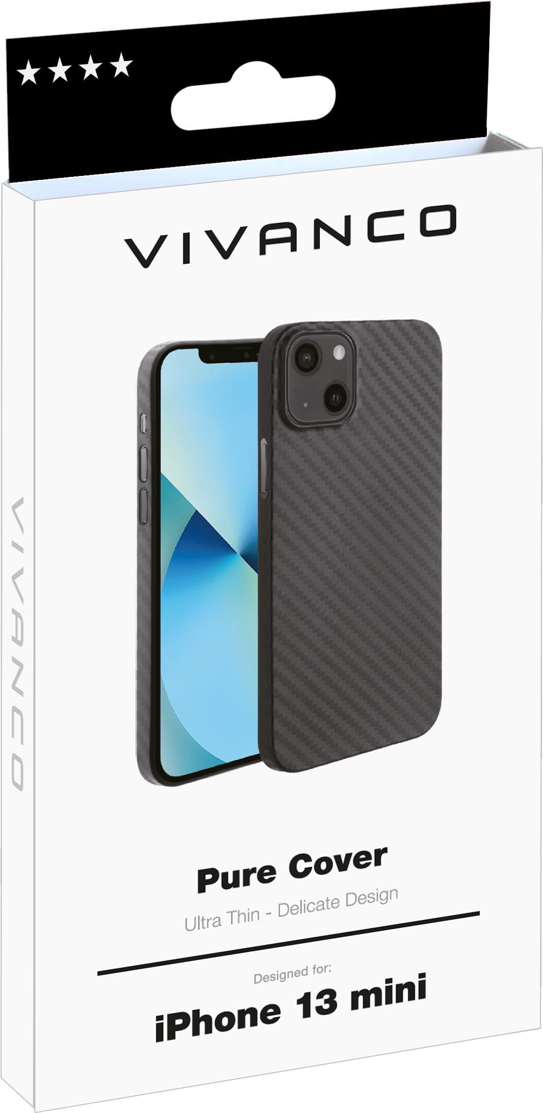 Bild von Vivanco Pure Backcover Apple iPhone 13 Mini Carbon Induktives Laden, Stoßfest PUCVVIPH2021MCAR
