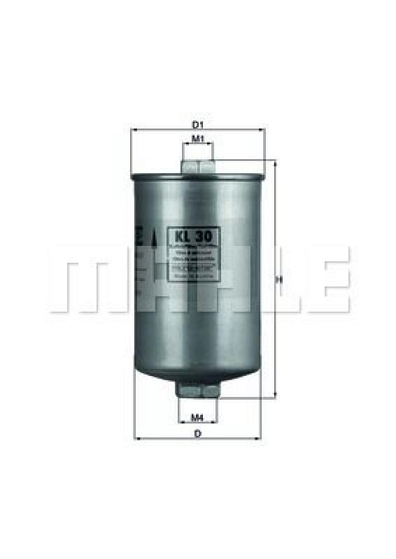Bild von MAHLE ORIGINAL KL 30 Kraftstofffilter Leitungsfilter, Spritfilter Leitungsfilter FORD: Transit Mk3 Minibus, FIESTA 3, Sierra Mk2 Hatchback