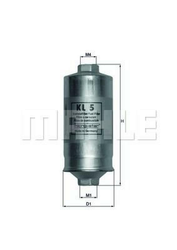 Bild von MAHLE ORIGINAL Kraftstofffilter Leitungsfilter KL 5 Leitungsfilter,Spritfilter VW,AUDI,FORD,GOLF I Cabriolet (155),GOLF I (17),SCIROCCO (53B)