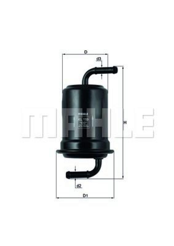 Bild von MAHLE ORIGINAL KL 159 Kraftstofffilter Leitungsfilter, Spritfilter Leitungsfilter 8 8,0