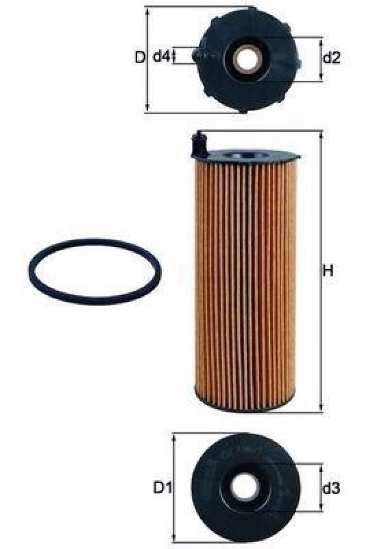 Bild von MAHLE ORIGINAL OX 196/1D Ölfilter Motorölfilter, Filter für Öl Filtereinsatz AUDI: A4 B8 Avant, A5 B8 Coupe, A4 B8 Saloon, VOLKSWAGEN: Touareg I