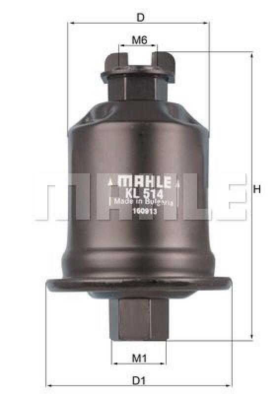 Bild von MAHLE ORIGINAL KL 514 Kraftstofffilter Leitungsfilter, Spritfilter Leitungsfilter TOYOTA: RAV4 II Off-Road, RAV4 I Off-Road