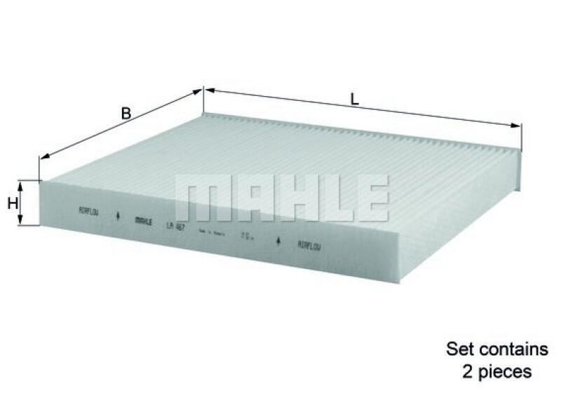 Bild von MAHLE ORIGINAL LA 467/S Innenraumfilter Filter, Innenraumluft, Pollenfilter, Mikrofilter Partikelfilter 245,0 207 30,0 BMW: 5 Saloon, 5 Touring, 7