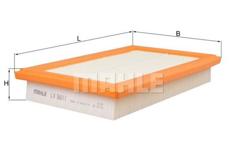 Bild von MAHLE ORIGINAL Luftfilter Filtereinsatz LX 3811 Motorluftfilter,Filter für Luft MERCEDES-BENZ,E-Klasse Limousine (W212),C-Klasse T-modell (S205)