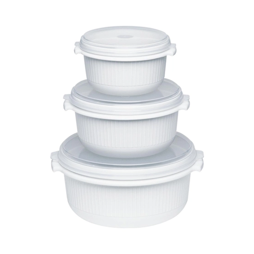 Bild von EMSA Mikrowellentopfset Micro Family 0,5/1/1,5 l weiß 3