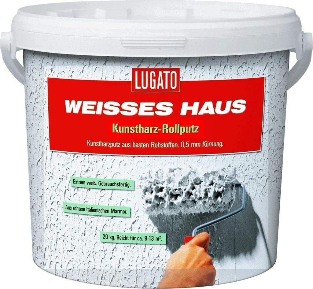 Bild von Lugato Weisses Haus Kunstharz Rollputz 20 kg