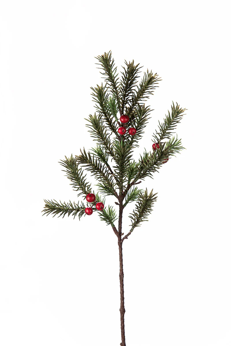Bild von Kunstblume Kiefernzweig mit Beeren 56cm