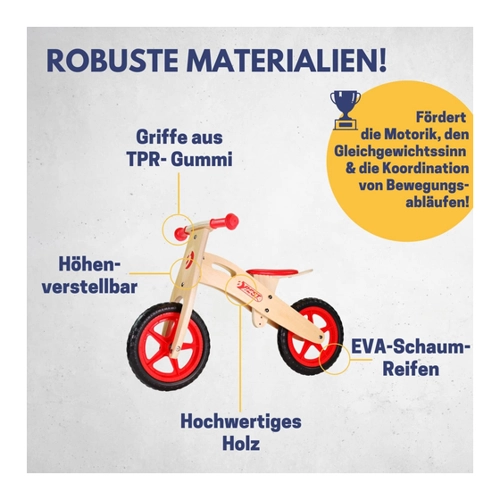 Bild von Best Sporting Holz Laufrad, rot