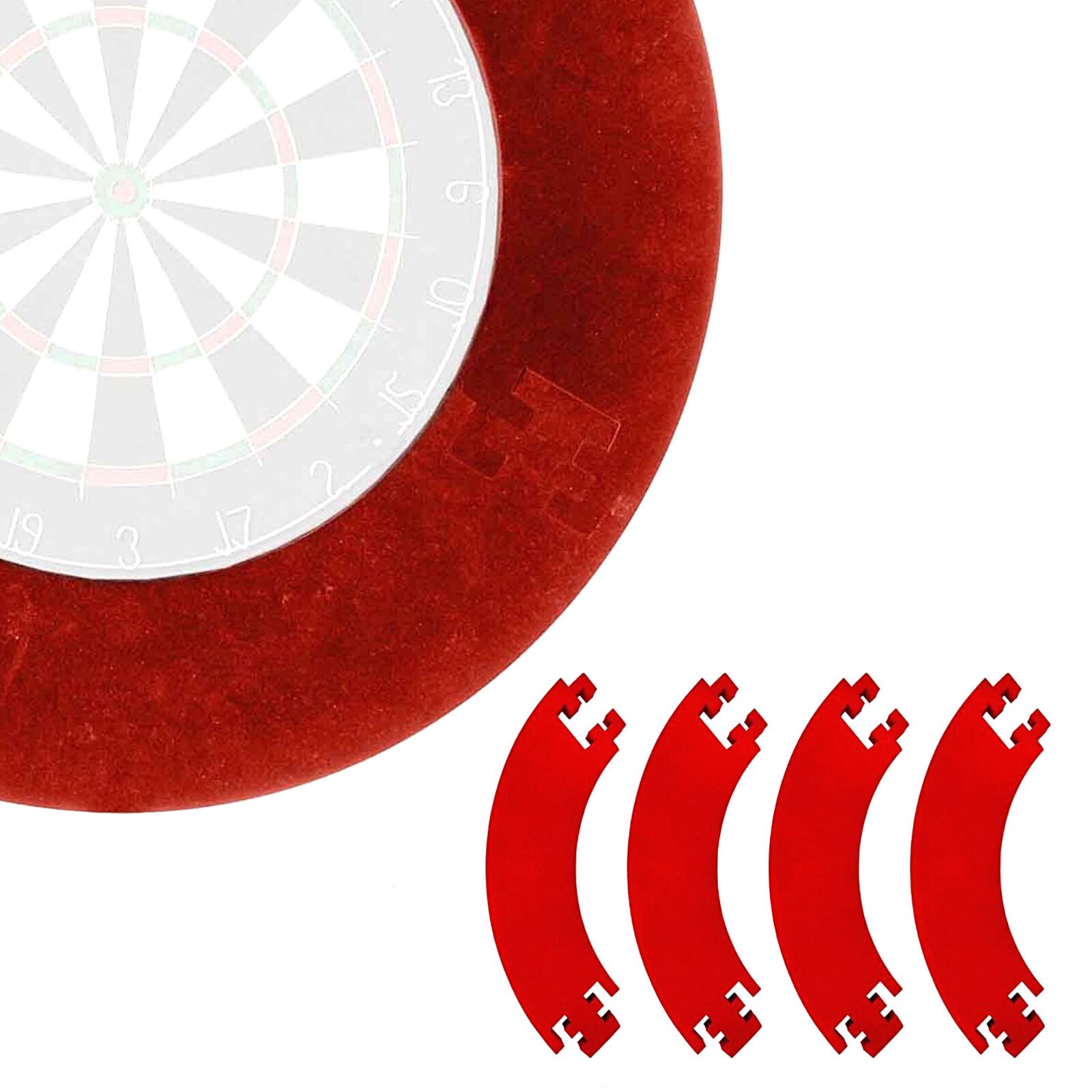Bild von Best Sporting Dartscheiben-Umrandung I hochwertiges Dart Zubehör I passend für Jede Dartscheibe mit 45,5cm Durchmesser I vierteilig I Dart Surround 2,5 kg in rot I Dartboard Surrounds