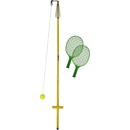 Bild von BEST SPORTING Twistball-Set I Circletennis für den Garten I 2 Circle-Tennis Schläger & 1 Swingball I Ball mit Schnur mit Schläger I Gartenspiele für Kinder & Erwachsene I Pulverbeschichtet