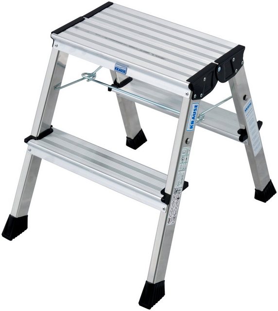 Bild von Krause 130037 Aluminium Doppel-Klapptritt klappbar Arbeitshöhe (max.): 2.45m Silber 1.7kg