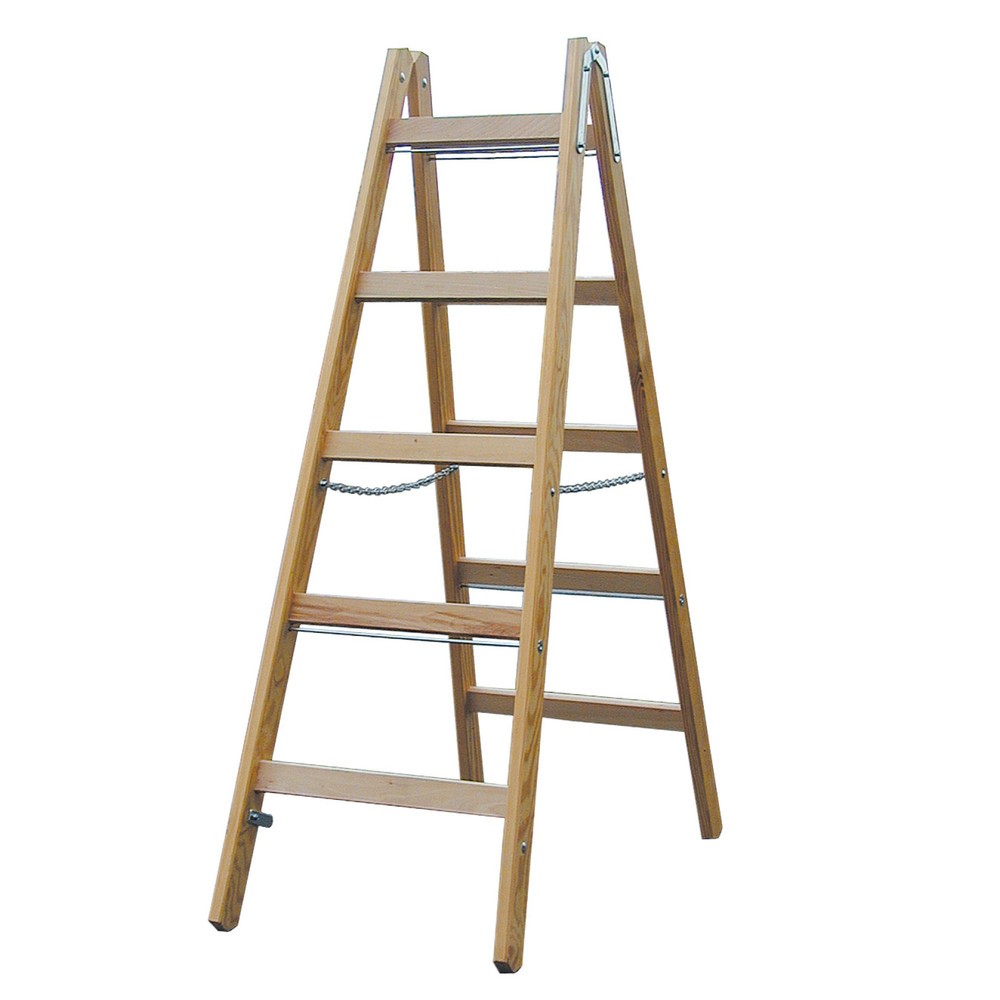 Bild von KRAUSE® STABILO Holz-Sprossenleiter, 2-seitig begehbar, Standhöhe 0,75 m