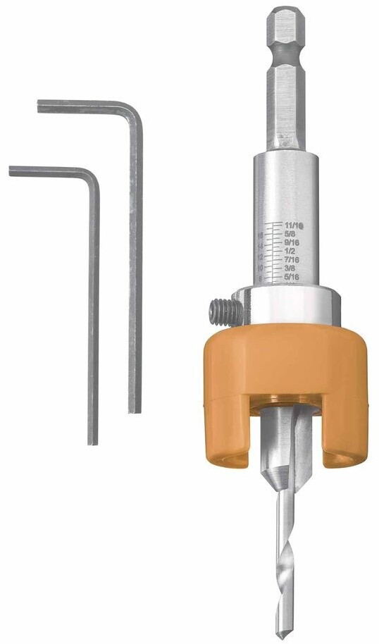 Bild von HSS-M2 Hartholzbohrer mit verstellbarem Tiefenstopp und Senker, ø4.0mm