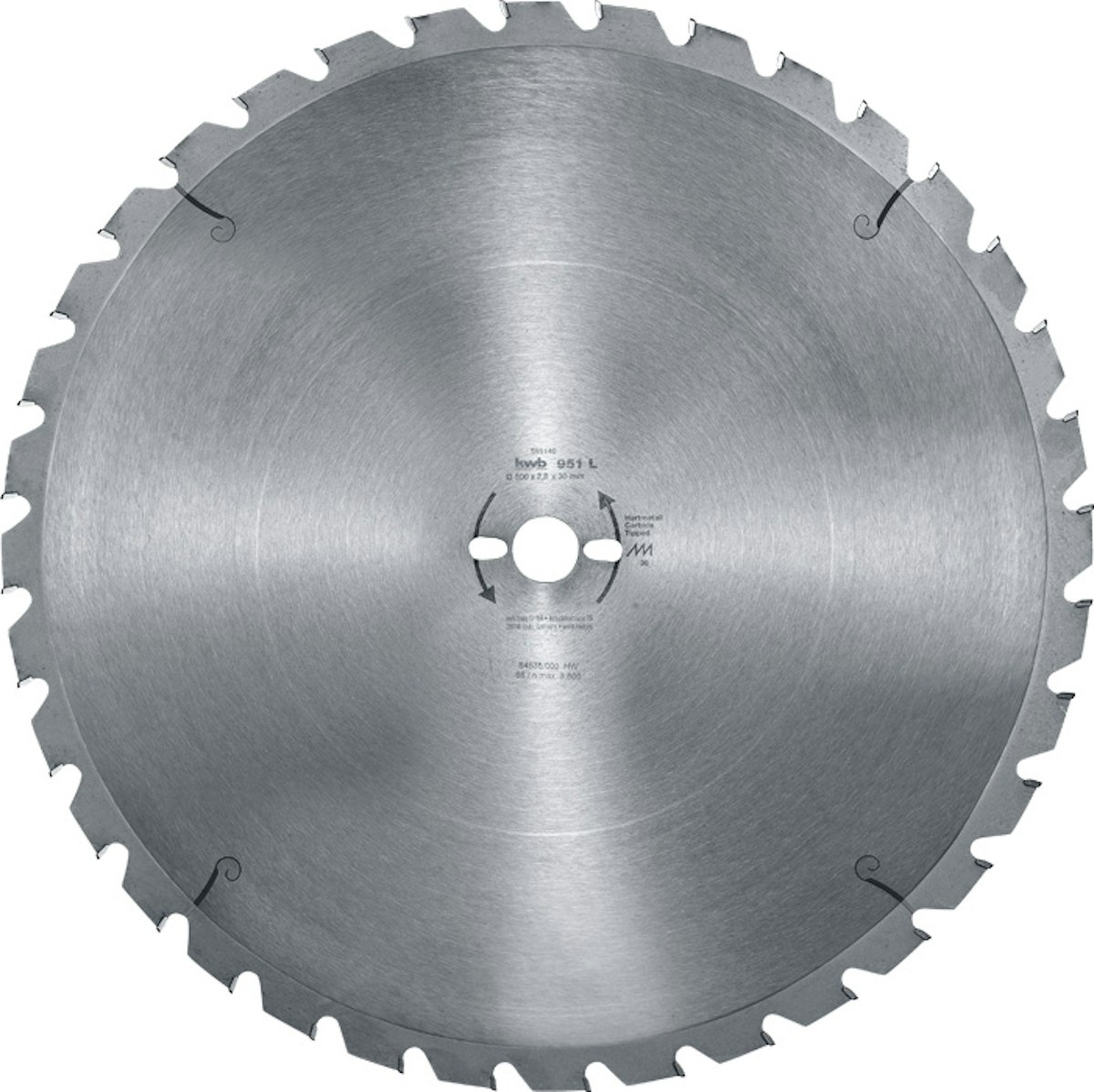 Bild von kwb Kreissägeblatt 500 x 30 mm, Made in Germany, nagelfester Spezial-Trapezzahn, mittlere Schnittgüte, Sägeblatt geeignet für Weich- und Hartholz, Konstruktionsvollholz und Holzplatten
